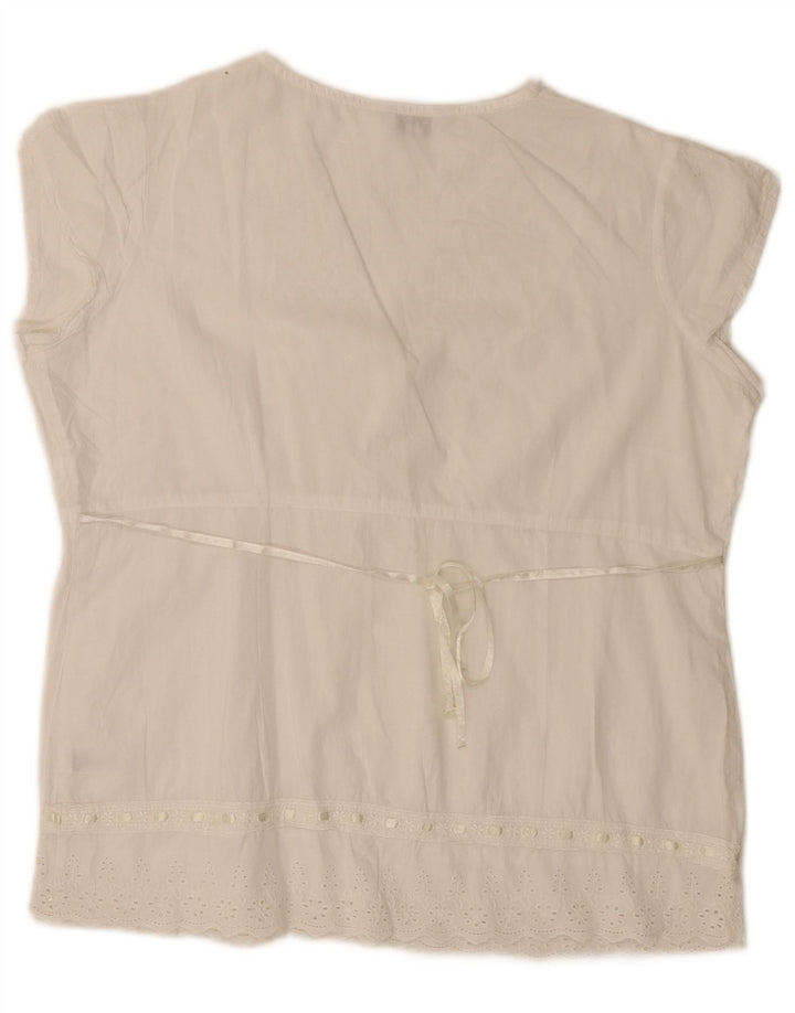 Max & Co. Camicetta petite da donna Top UK 12 Cotone floreale bianco medio
