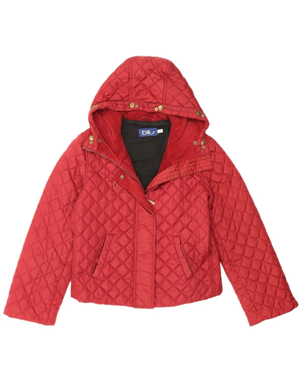 Giacca trapuntata con cappuccio da donna Byblos UK 12 poliestere bordeaux medio