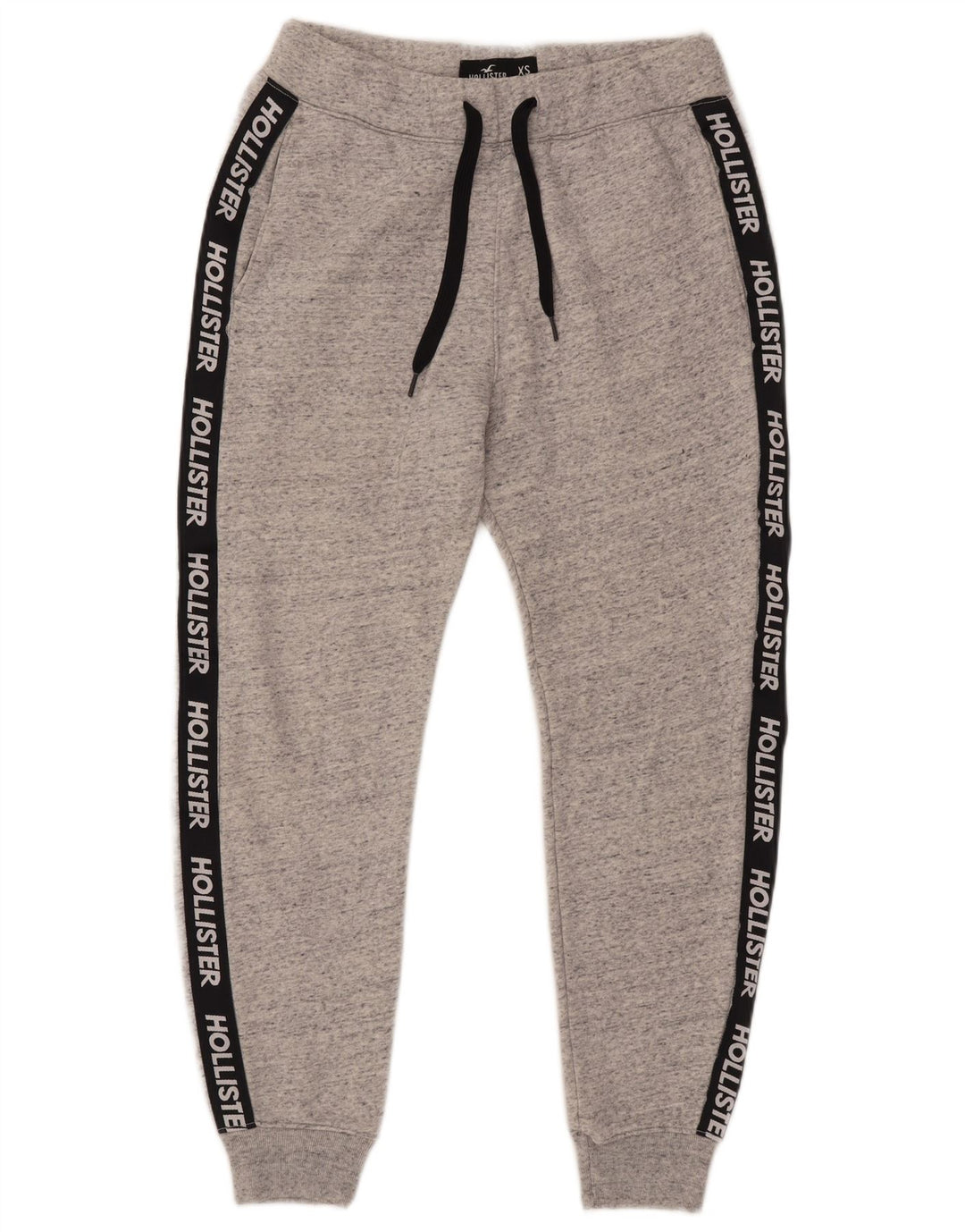 HOLLISTER Pantaloni da tuta con grafica da uomo Joggers XS Cotone chiazzato grigio