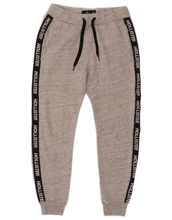 HOLLISTER Pantaloni da tuta con grafica da uomo Joggers XS Cotone chiazzato grigio