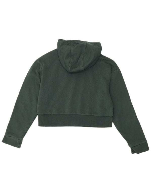 Felpa con cappuccio corta grafica Adidas per ragazze 11-12 anni in cotone verde