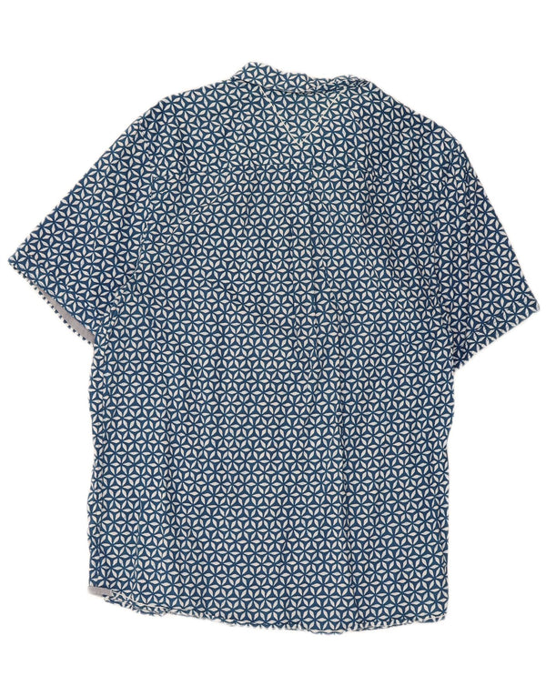 Camicia da uomo a maniche corte dalla vestibilità classica di White Stuff, in cotone floreale blu grande