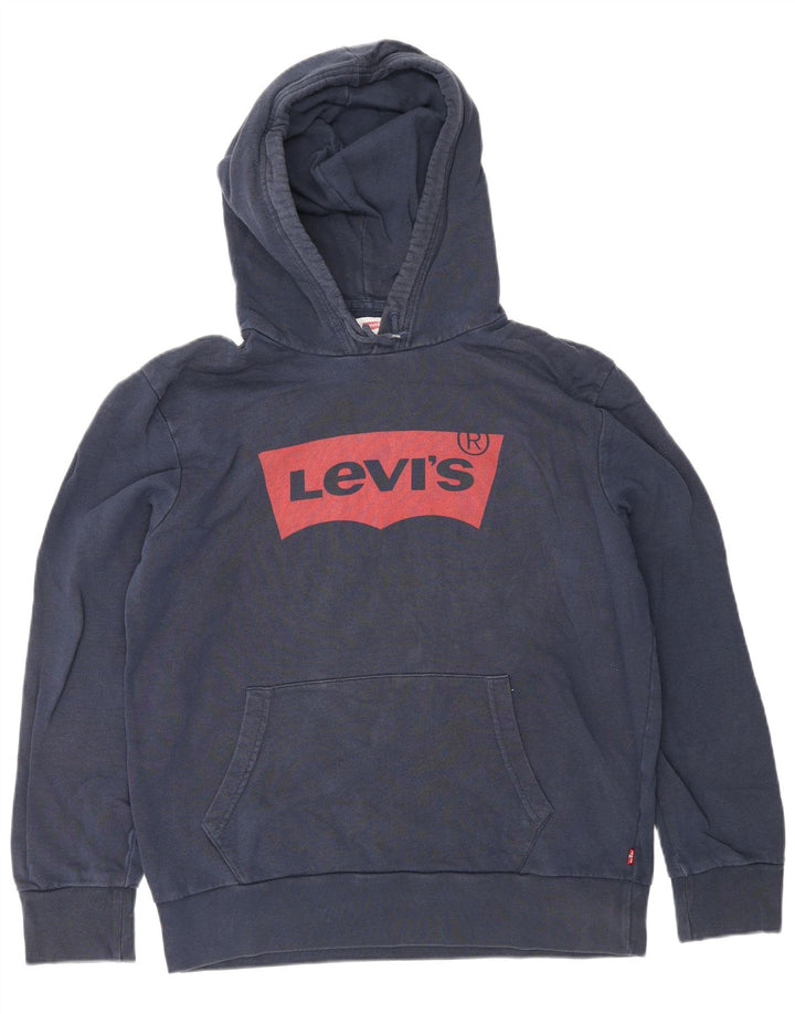LEVI'S Mens Graphic Hoodie Jumper Medium Navy Blue