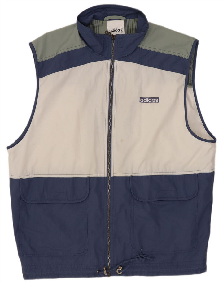 Gilet da uomo ADIDAS UK 42/44 grande poliestere color block multicolore