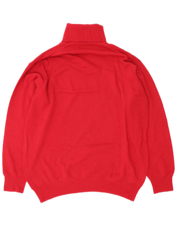 Maglione da uomo a collo alto Sisley, grande, in lana vergine rossa