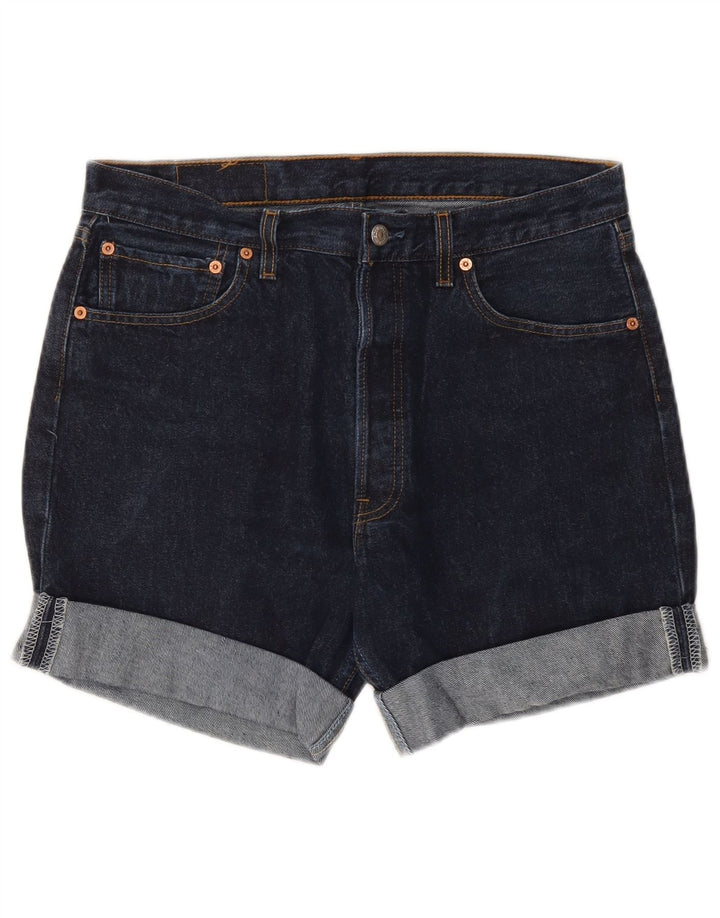 Pantaloncini di jeans Levi's 501 da uomo W34 Large Blu Navy