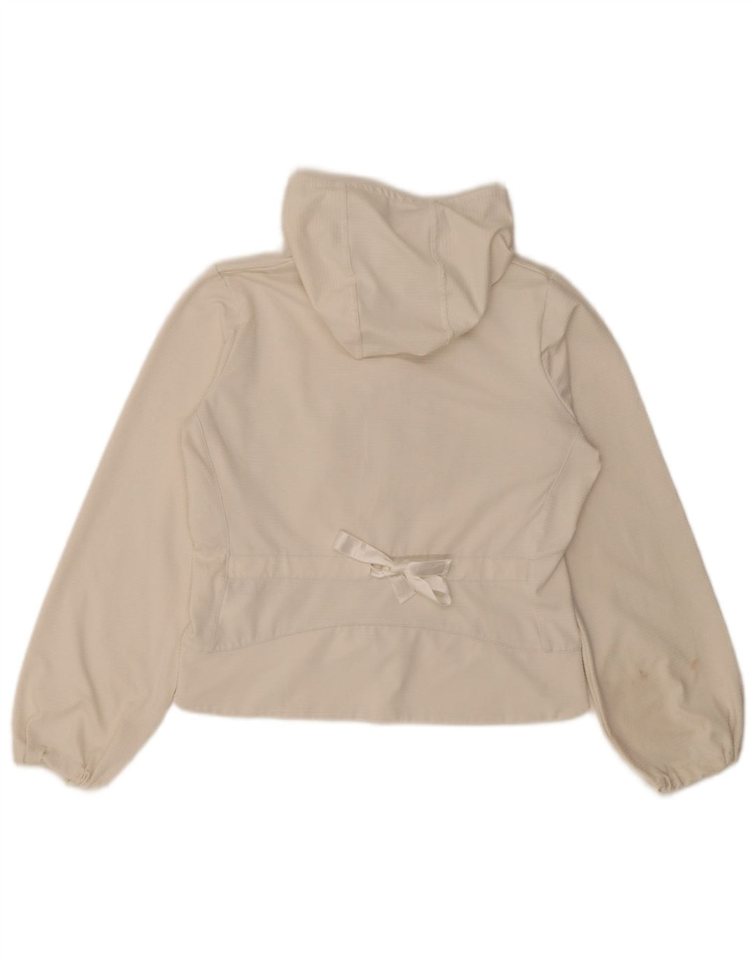 Giacca corta della tuta da ginnastica con cappuccio Nike da donna UK 10/12 Medio Bianco