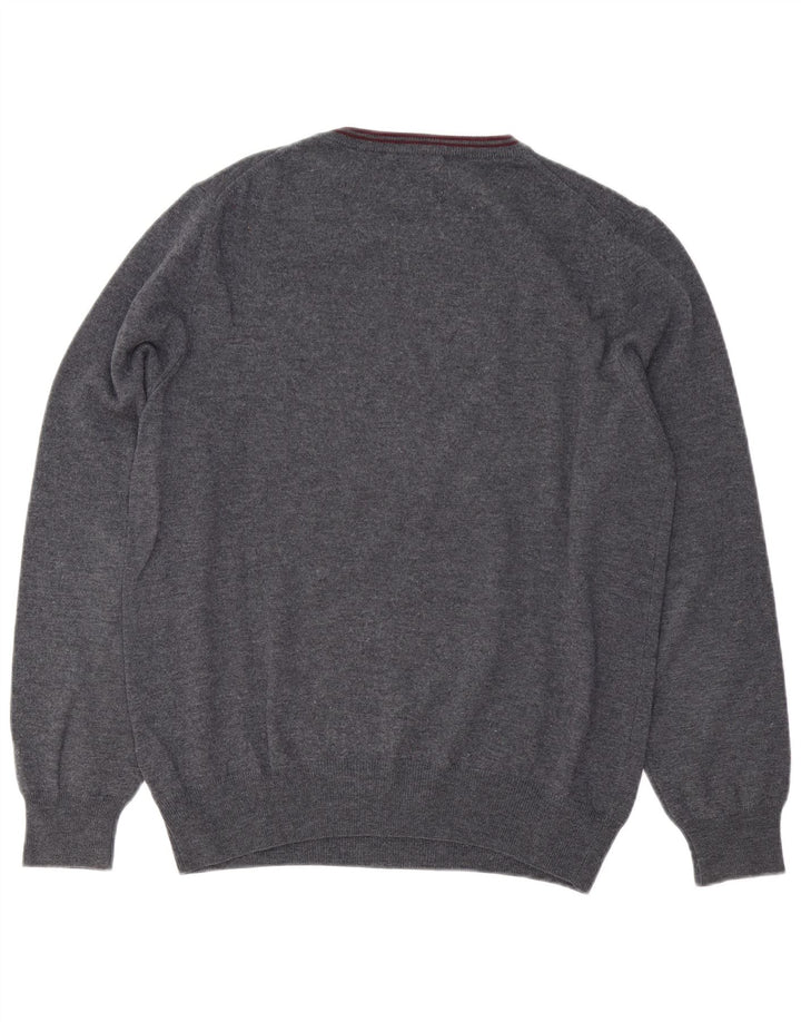 Maglione maglione girocollo da uomo Fred Perry 2XL lana grigia