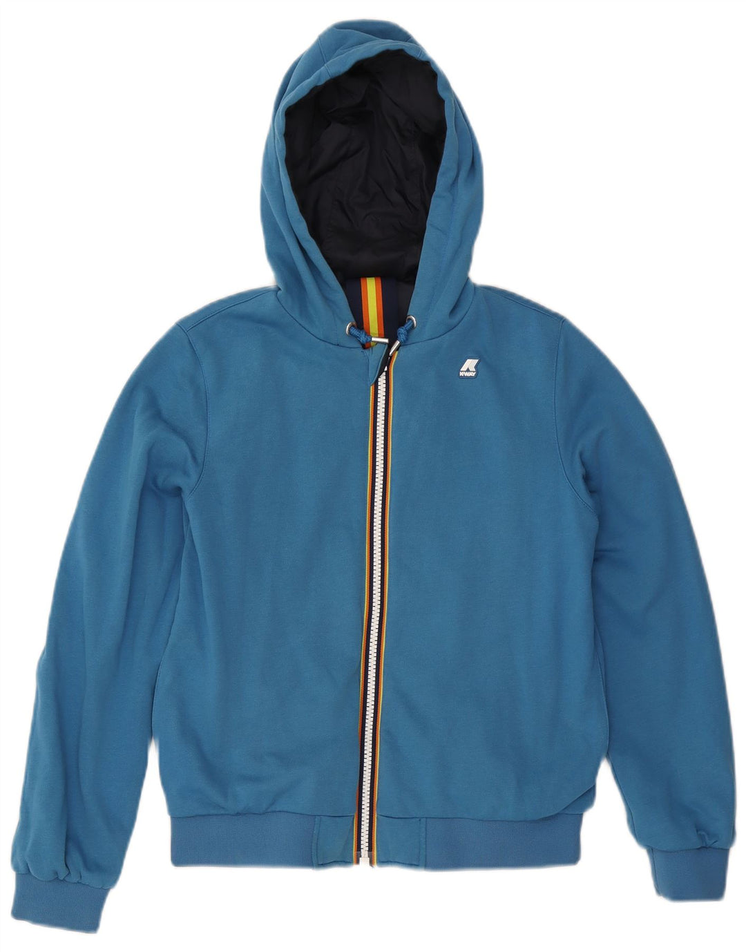 Giacca reversibile con cappuccio da donna K-Way UK 10 Small Blu Navy Cotone