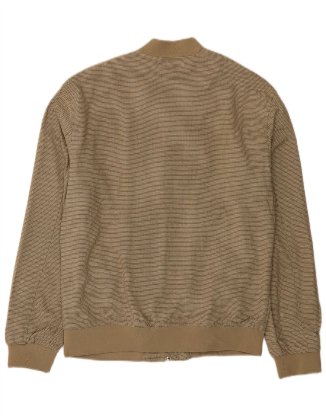 Giubbotto bomber da uomo Zara UK 36 piccolo poliestere a quadri beige