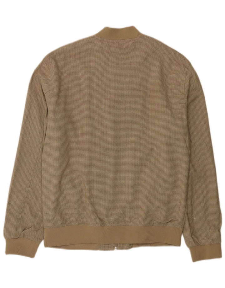 Giubbotto bomber da uomo Zara UK 36 piccolo poliestere a quadri beige