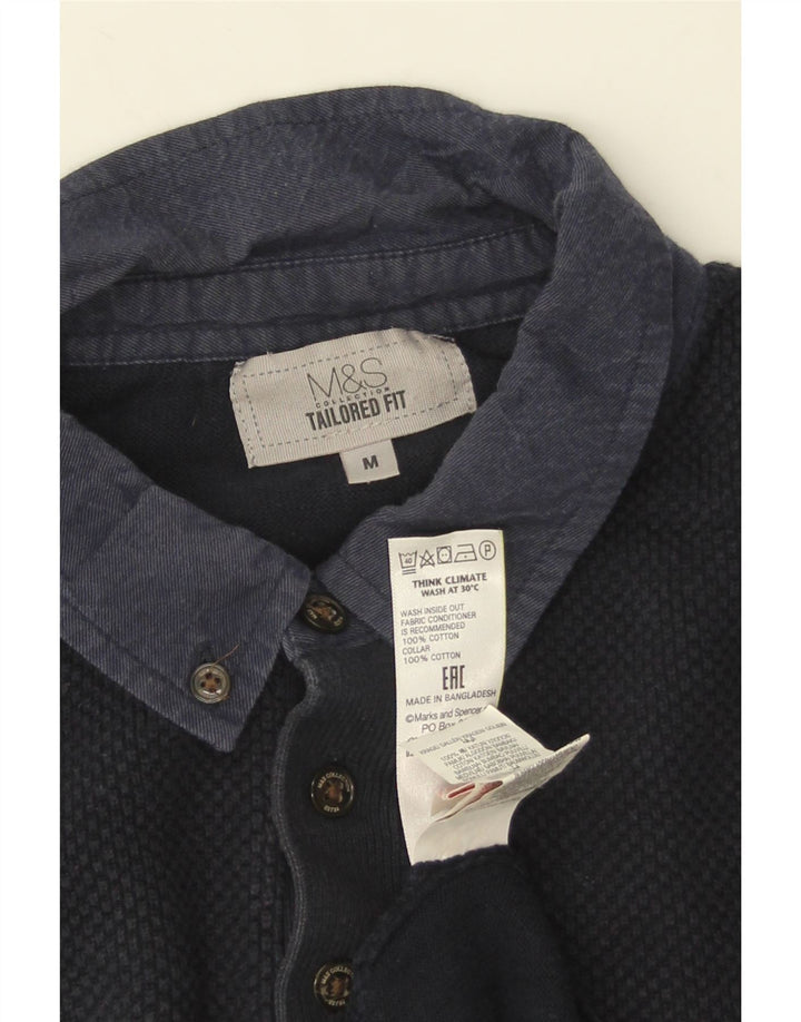 MARKS & SPENCER Maglione da uomo con collo alto blu navy medio
