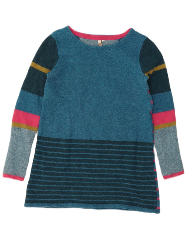 Maglione maglione con scollo a barca da donna di White Stuff UK 12 a righe blu medio