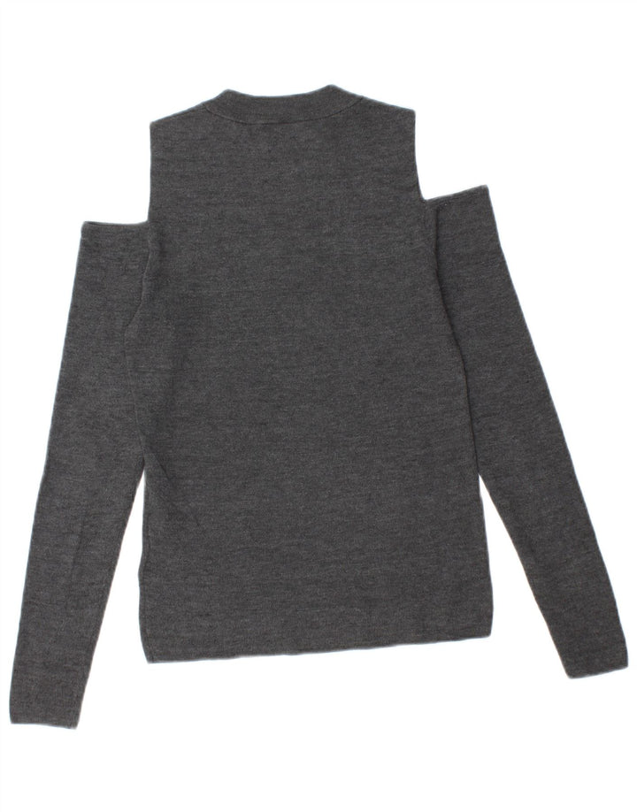Maglione maglione girocollo da donna con spalle scoperte Whistles UK 8 piccolo grigio