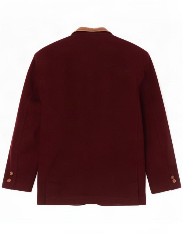Marlboro Classics Giacca blazer a 2 bottoni da uomo EU 52 XL Borgogna Colourblock