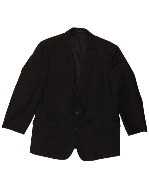 Giacca blazer slim fit da uomo a 2 bottoni Calvin Klein UK 44 2XL lana nera