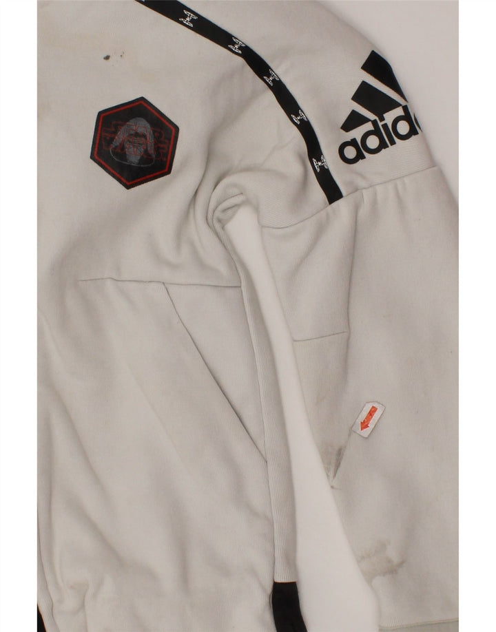 Maglione con cappuccio e zip ADIDAS per ragazzi Star Wars 3-4 anni, color block bianco