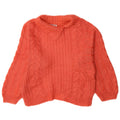 Maglione maglione vintage da donna con collo dolcevita UK 12 Arancione medio