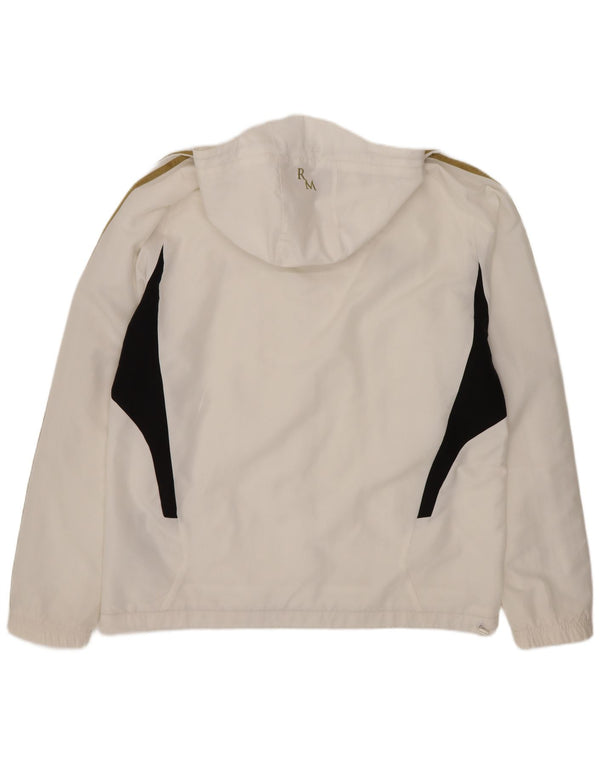 Giacca da tuta da uomo con cappuccio Adidas Real Madrid UK 40/42 Medio Bianco