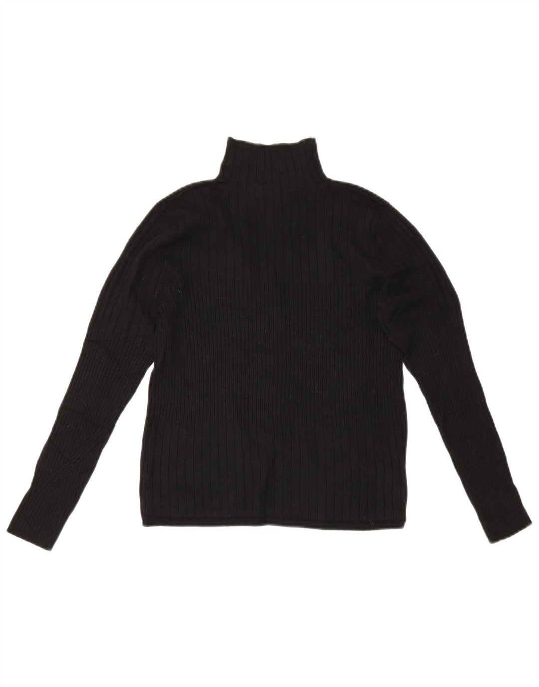 Top corto da donna Marks & Spencer manica lunga UK 14 medio nero