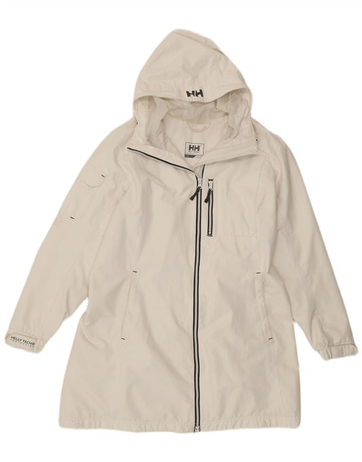 Impermeabile con cappuccio da donna Helly Hansen UK 16 Large Bianco