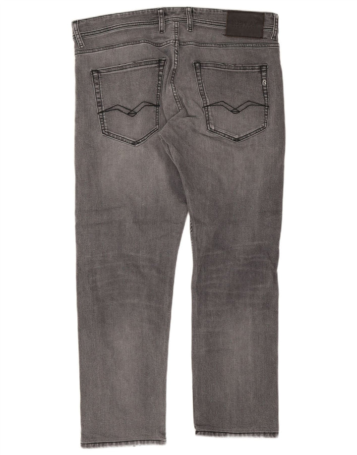 Replay Jeans dritti Grover da uomo W34 L27 cotone grigio