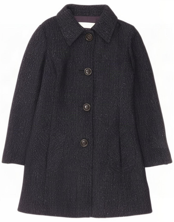 Cappotto da donna a 4 bottoni Intrend UK 12 Medium Navy Blue Chevron Lana vergine