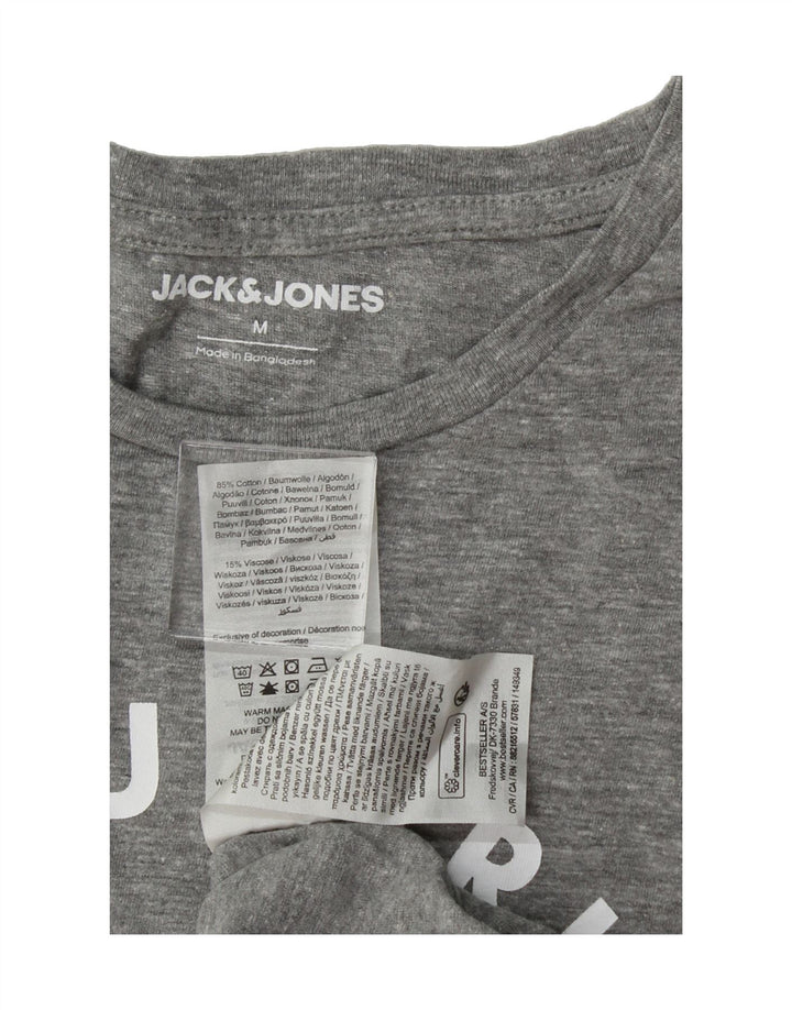 JACK & JONES Mens Graphic T-Shirt Top Medium Grey Cotton Vintage Jack & Jones and Second-Hand Jack & Jones from Messina Hembry 