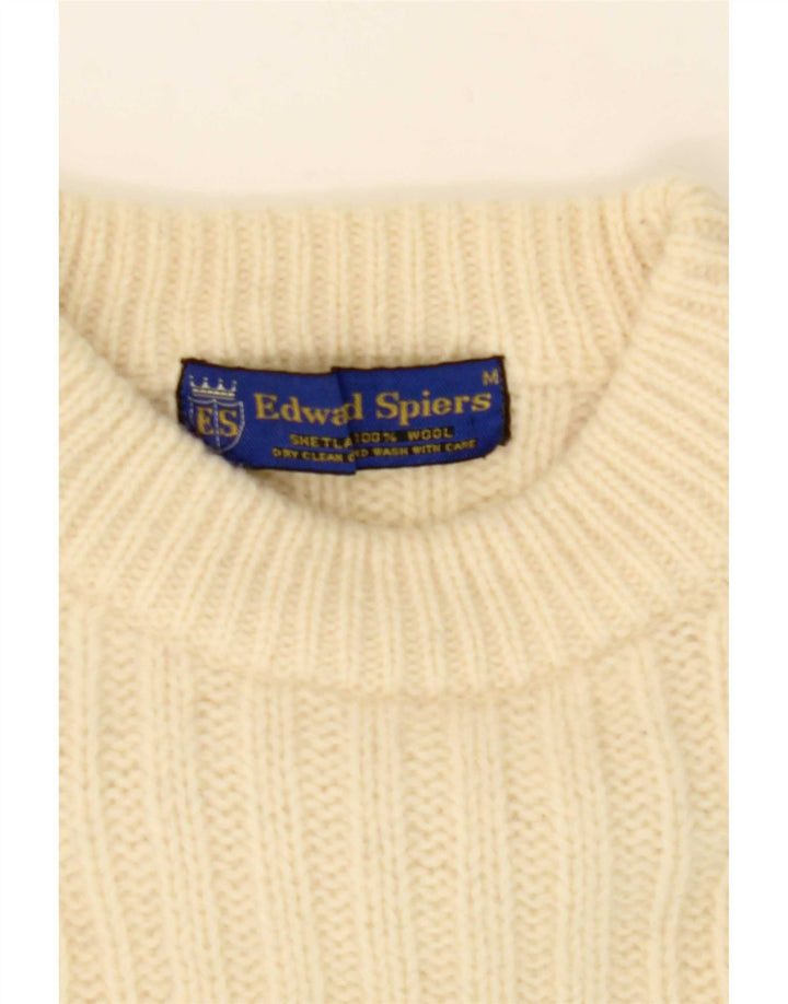 Maglione da uomo a collo alto Edward Spiers in lana bianco sporco medio