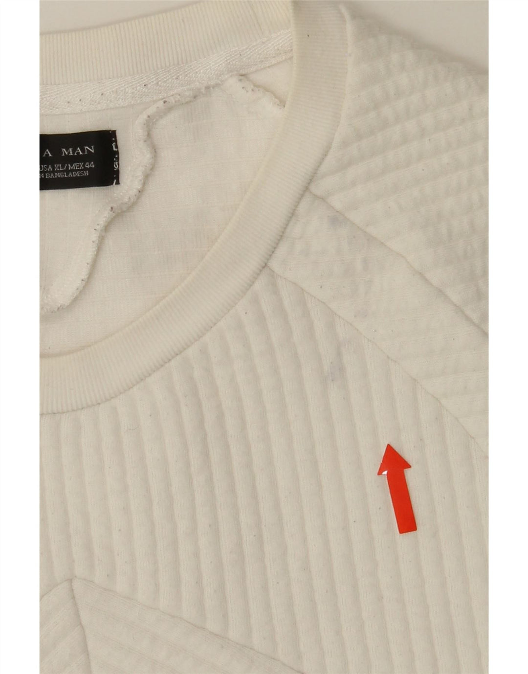 ZARA Mens Sweatshirt Jumper XL White Cotton Vintage Zara and Second-Hand Zara from Messina Hembry 