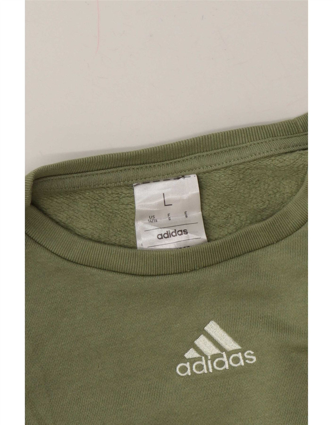 Felpa Adidas Donna Maglione US 14/16 Large Verde Cotone