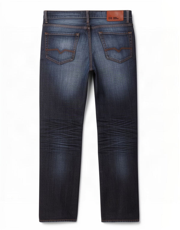 Jeans dritti da uomo vestibilità regolare Hugo Boss W34 L32 cotone blu navy