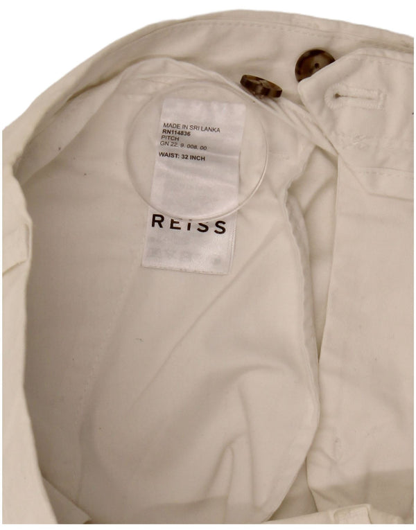 Pantaloni chino dritti da uomo Reiss W32 L30 cotone bianco