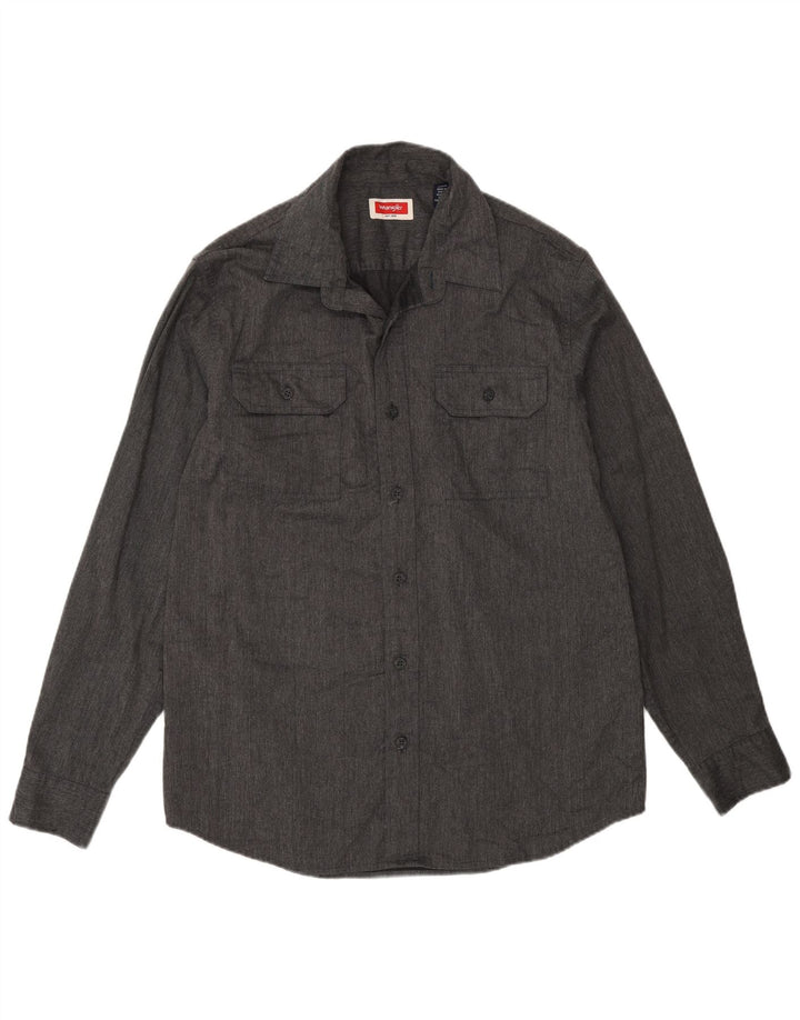 Camicia da uomo Wrangler in cotone grigio medio