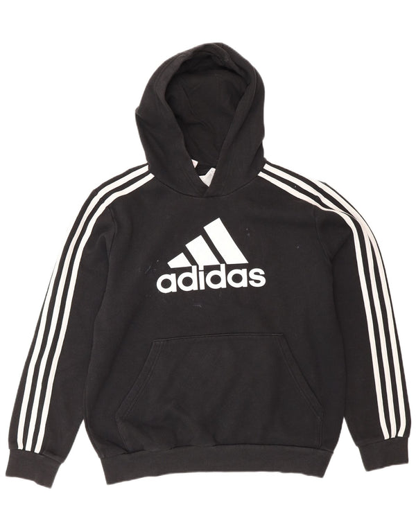 Felpa con cappuccio grafica da ragazzo Adidas 13-14 anni in cotone nero