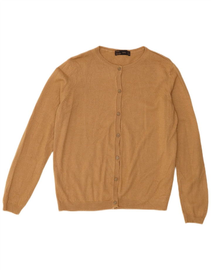 Maglione cardigan da donna Zara UK 14 grande lana beige
