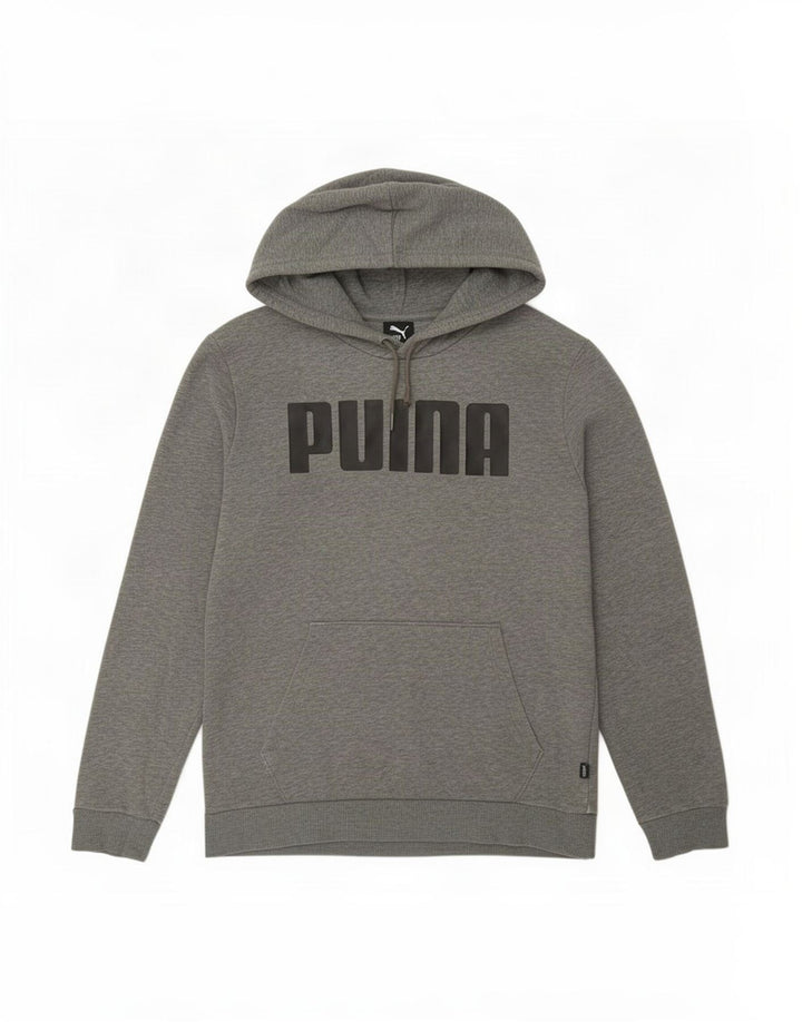 Felpa con cappuccio grafica da uomo Puma piccola grigia