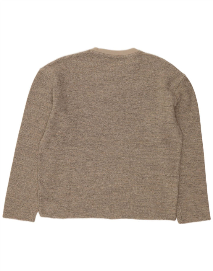Felpa Oversize Da Donna ZARA Maglione UK 14 Acrilico puntinato grigio medio