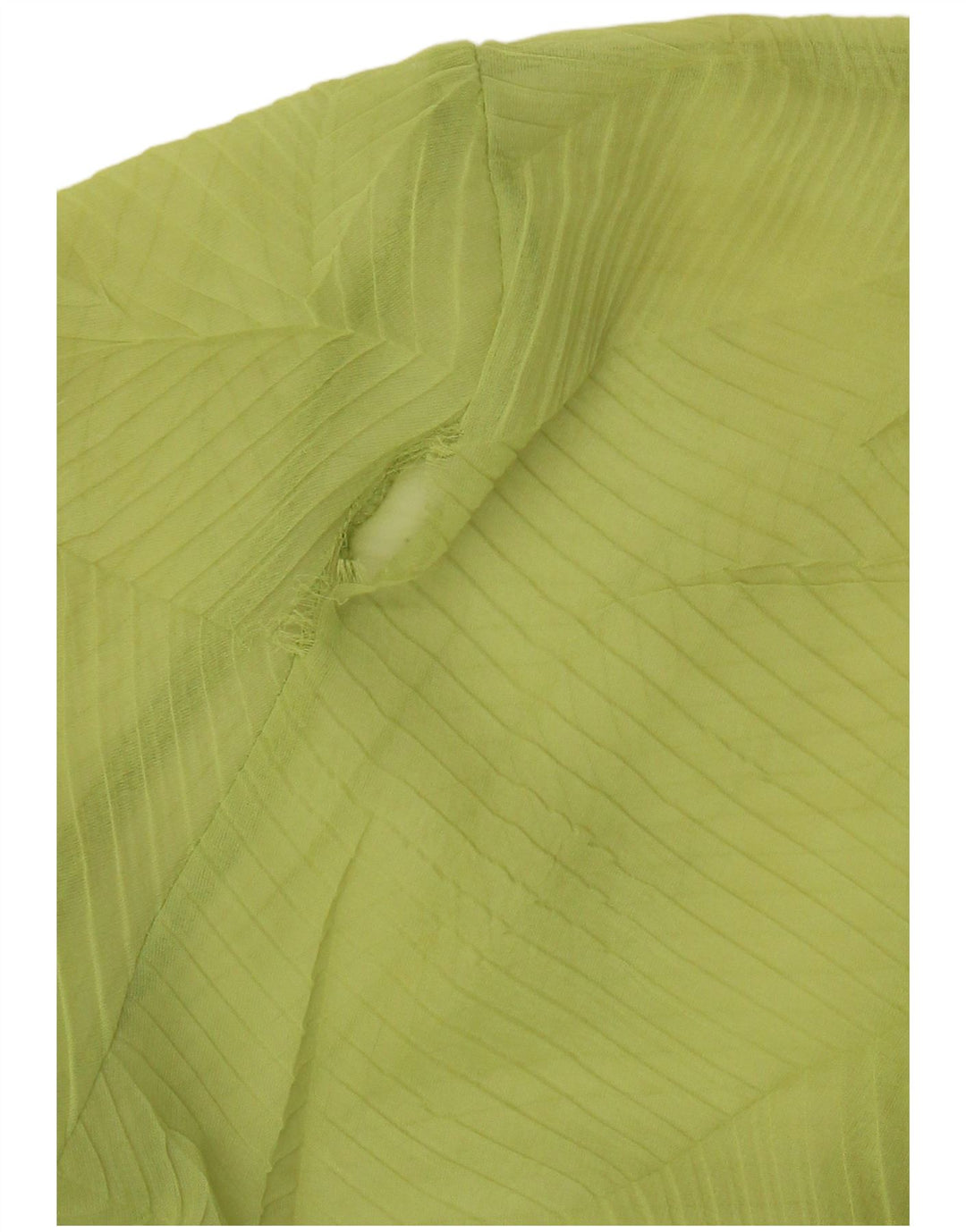 Cravatta frontale corta da donna vintage trasparente Top UK 14 a righe verdi medie