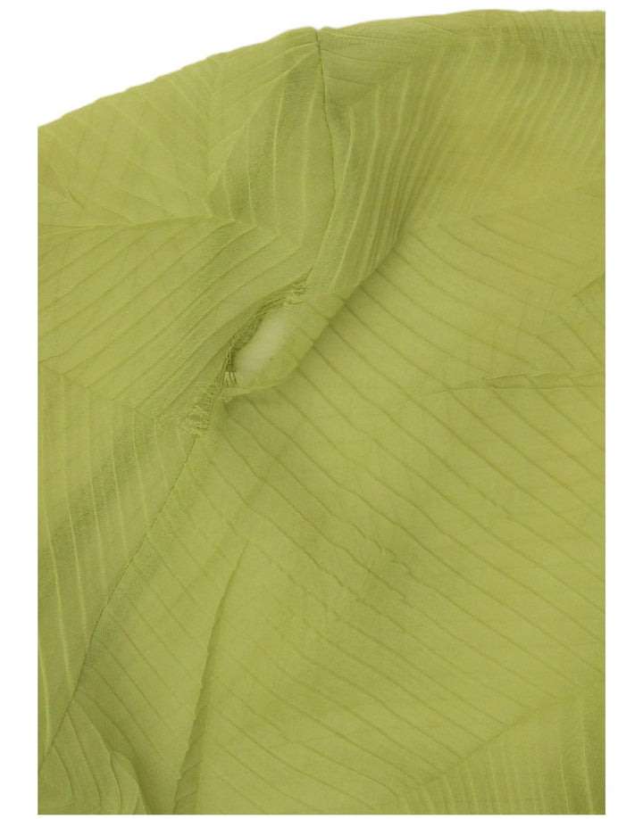 Cravatta frontale corta da donna vintage trasparente Top UK 14 a righe verdi medie