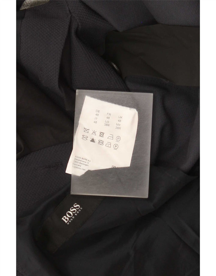 Giacca blazer da uomo a 2 bottoni Hugo Boss EU 48 viscosa media blu navy