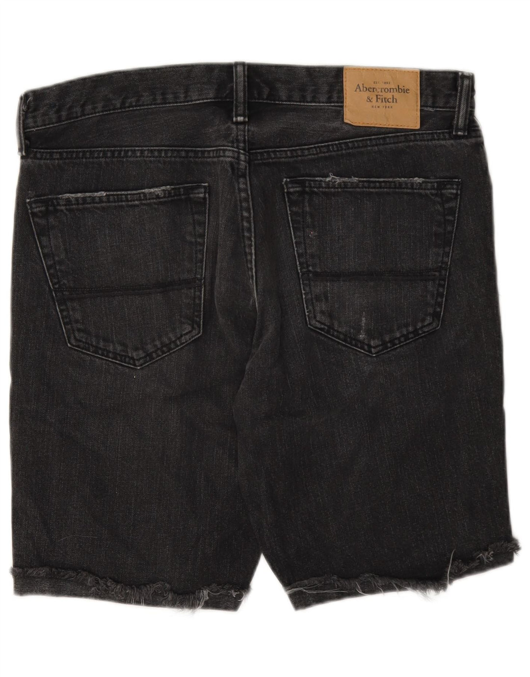 Pantaloncini di jeans da uomo Abercrombie & Fitch W33 in cotone grigio medio