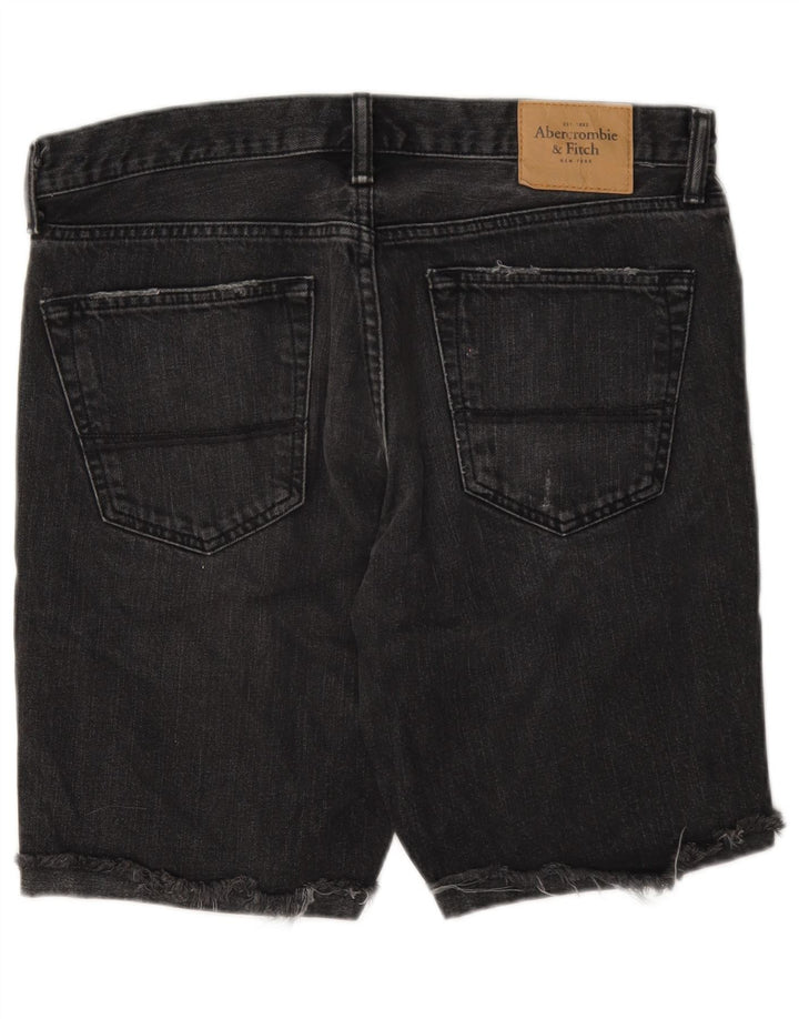 Pantaloncini di jeans da uomo Abercrombie & Fitch W33 in cotone grigio medio
