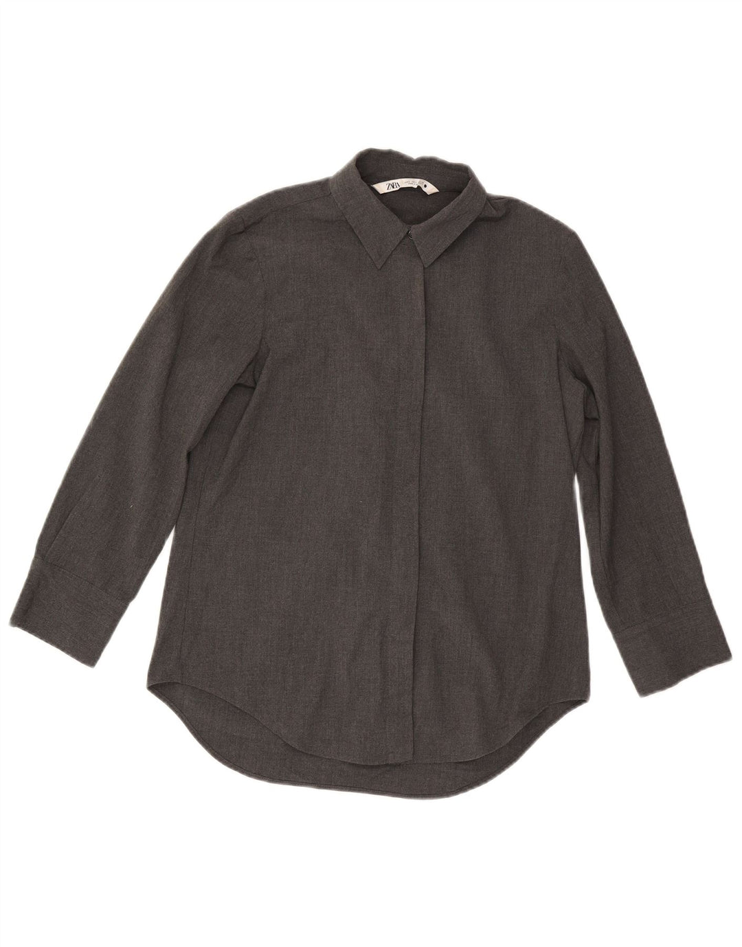 Camicia Zara da donna vestibilità ampia UK 10 piccola grigia