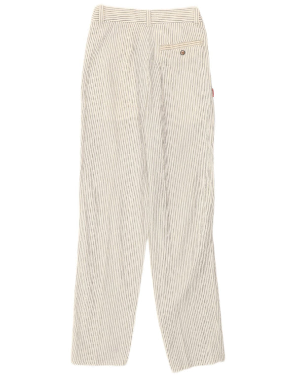 Pantaloni chino con pegged a vita alta da donna Carrera W28 L30 a righe bianco sporco