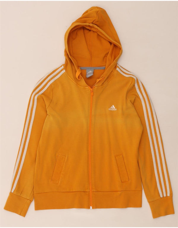 Maglione con cappuccio e zip da donna Adidas UK 16 Large Arancione