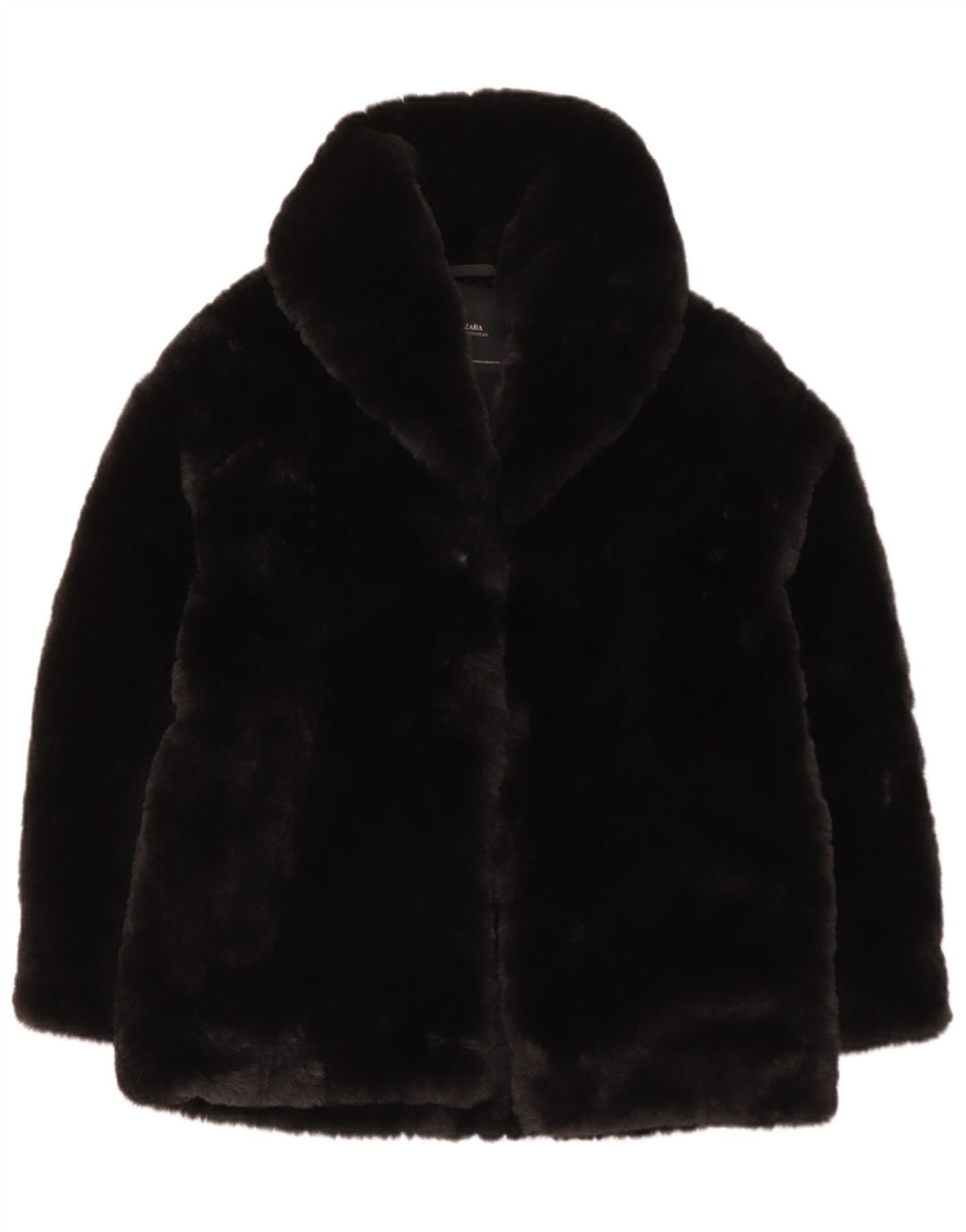 Giacca da donna in pelliccia sintetica Zara UK 6 XS poliestere nero