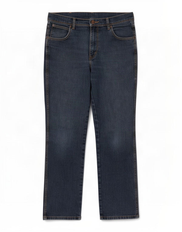 Jeans dritti da uomo Wrangler vestibilità regolare W34 L30 cotone blu navy