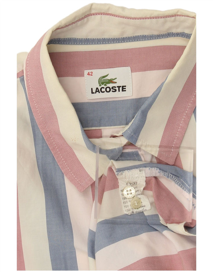 Camicia da donna Lacoste taglia 42 grande cotone a righe multicolori