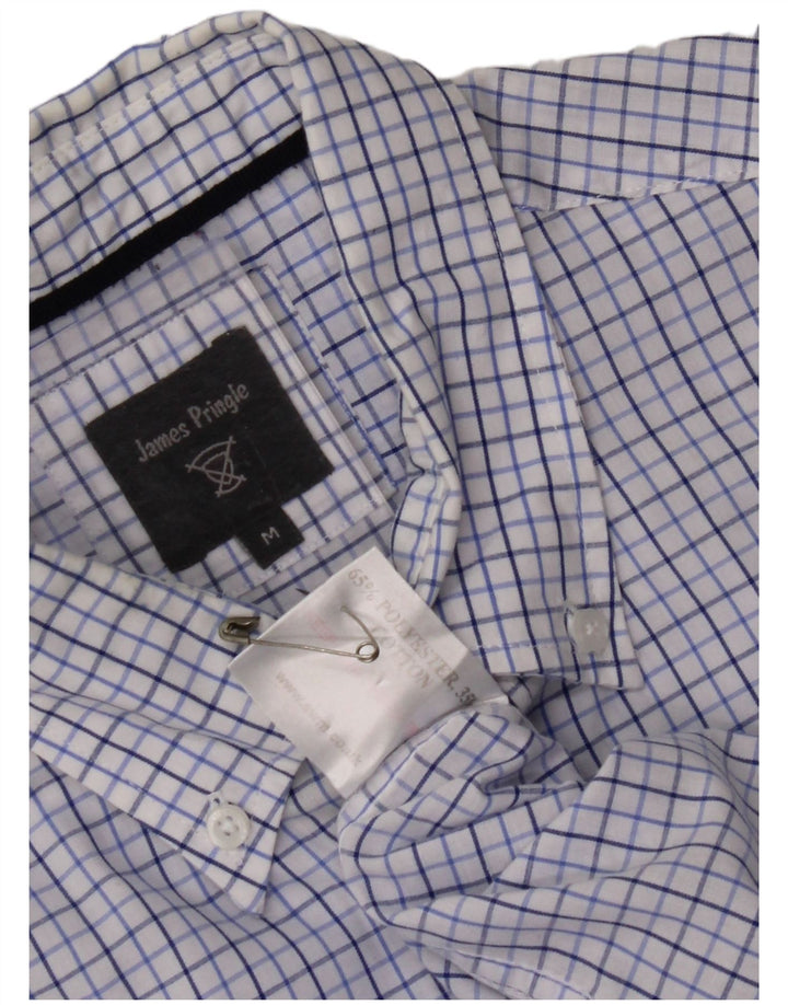 JAMES PRINGLE Camicia da uomo in poliestere a quadri blu medio